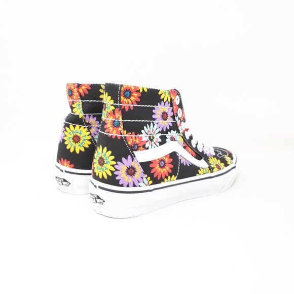 Vans Sk8-Hi Tapered Peace Floral Skate Platform Shoe Sneaker Black Womens US NEW - Picture 5 of 11